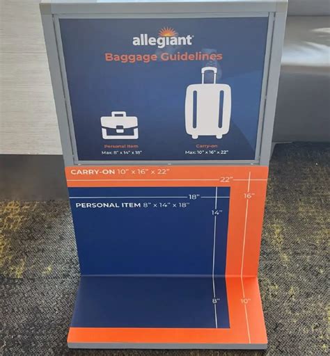 allegiant baggage sizes and picture.